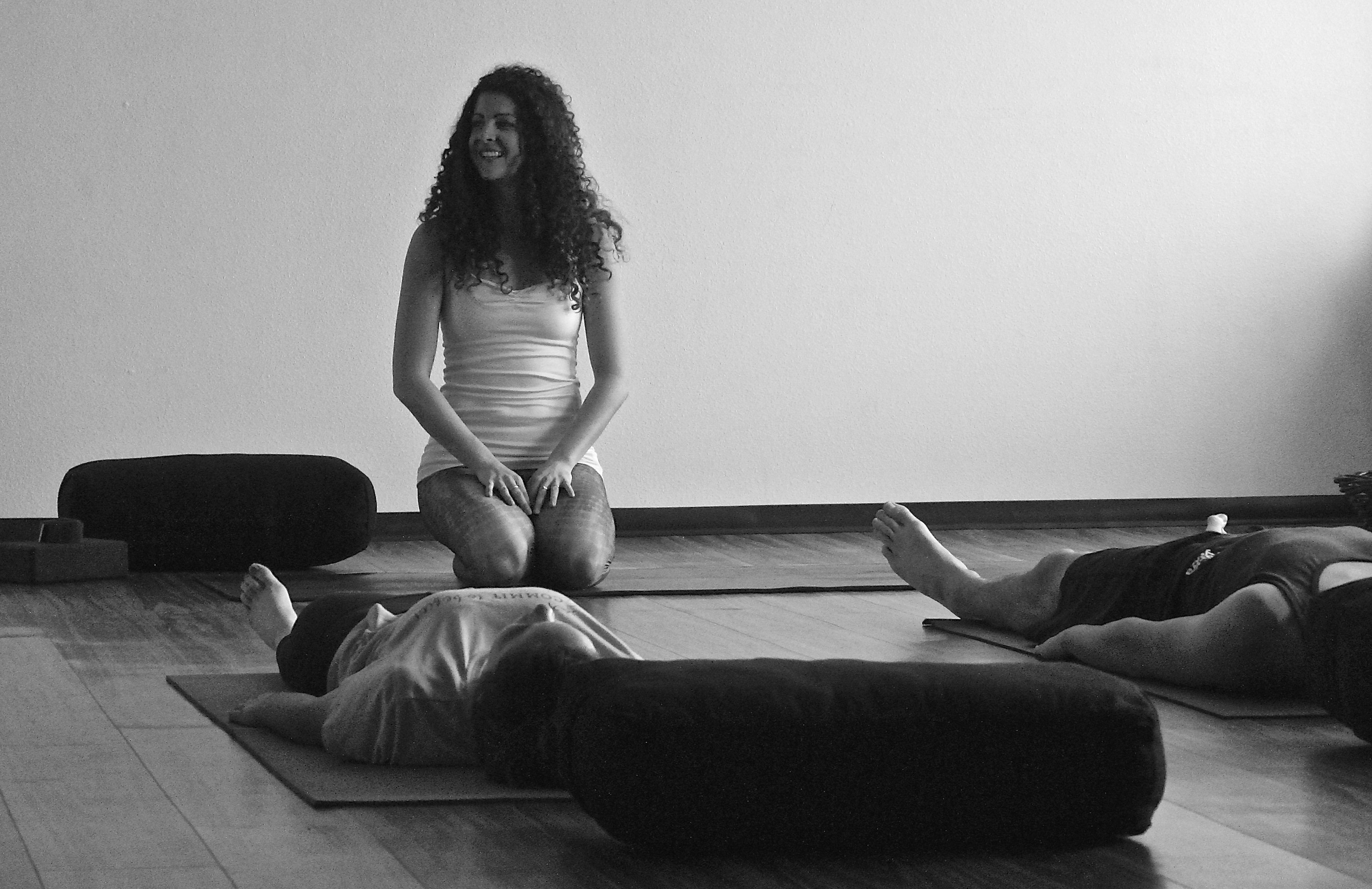 Instructor with students resting in class